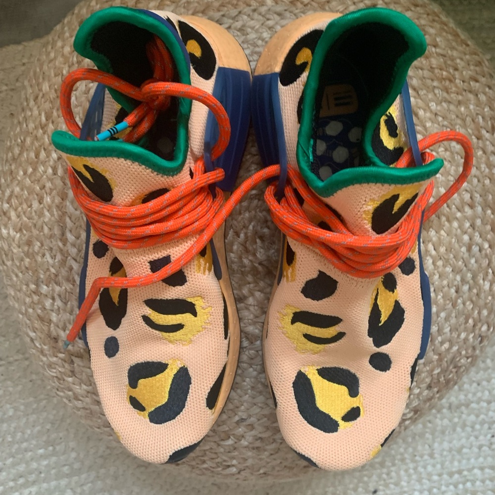 adidas Leopard Print Sneakers with Orange Laces